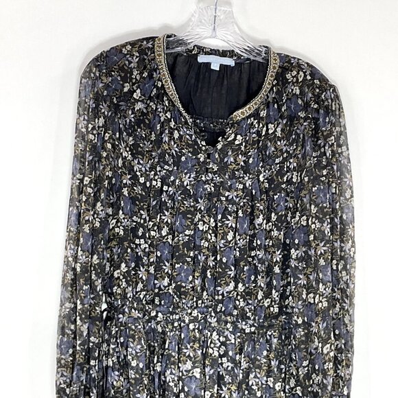 Antonio Melani Dress Women 8 Floral Lined Buttons Semi Sheer Long Sleeves Flowy‎ - Picture 4 of 11